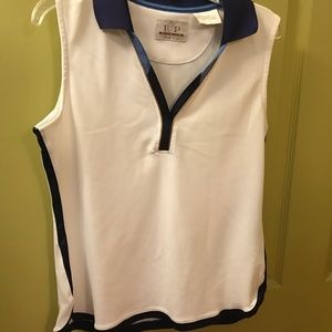 Ladies white golf shirt…size s/p. Good condition!